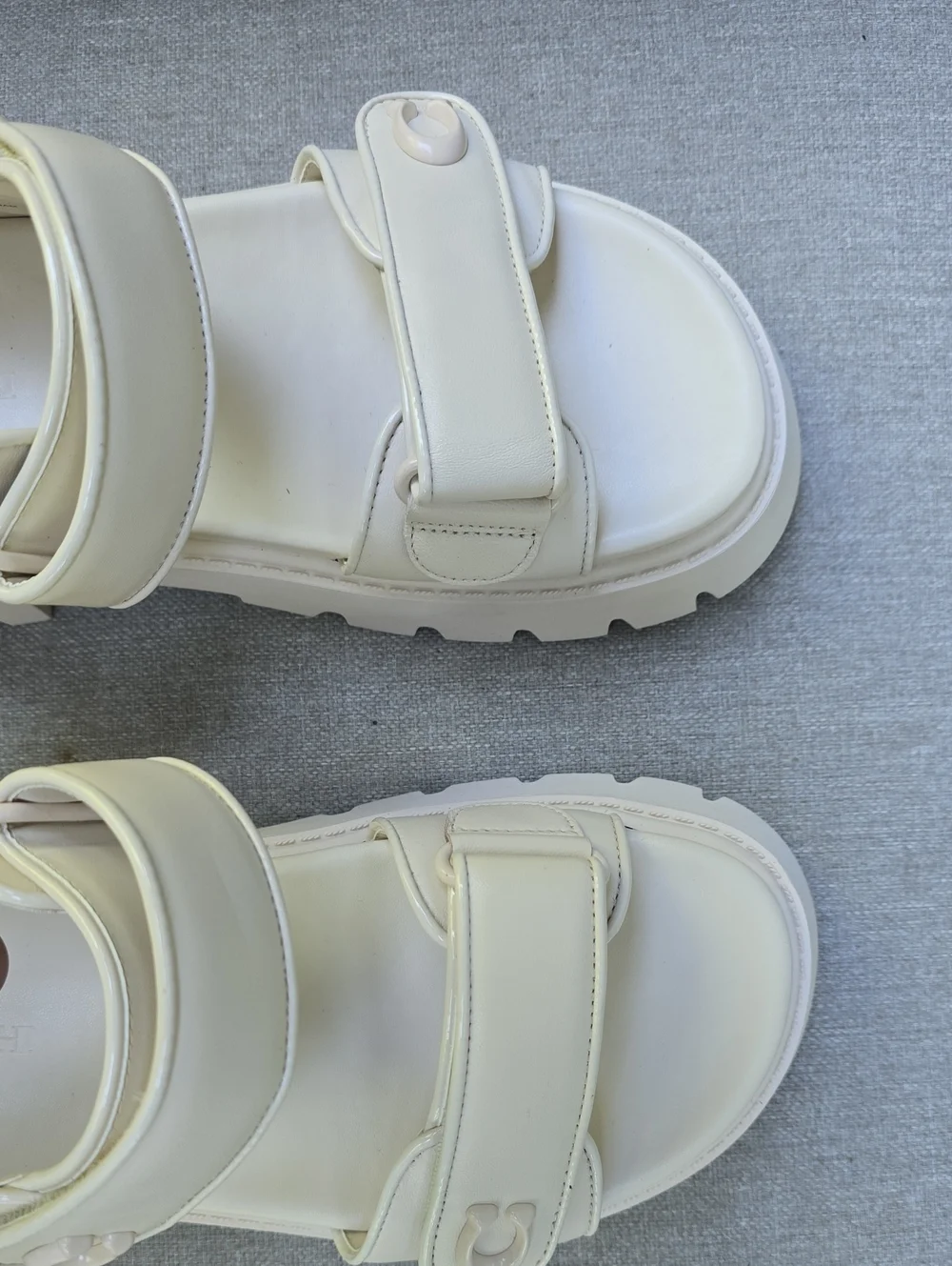 COACH Platform Chunky Sandals in Cream